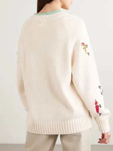 Mother The Raglan Embroidered Cotton Sweater - Unknown | Thumbnail 3