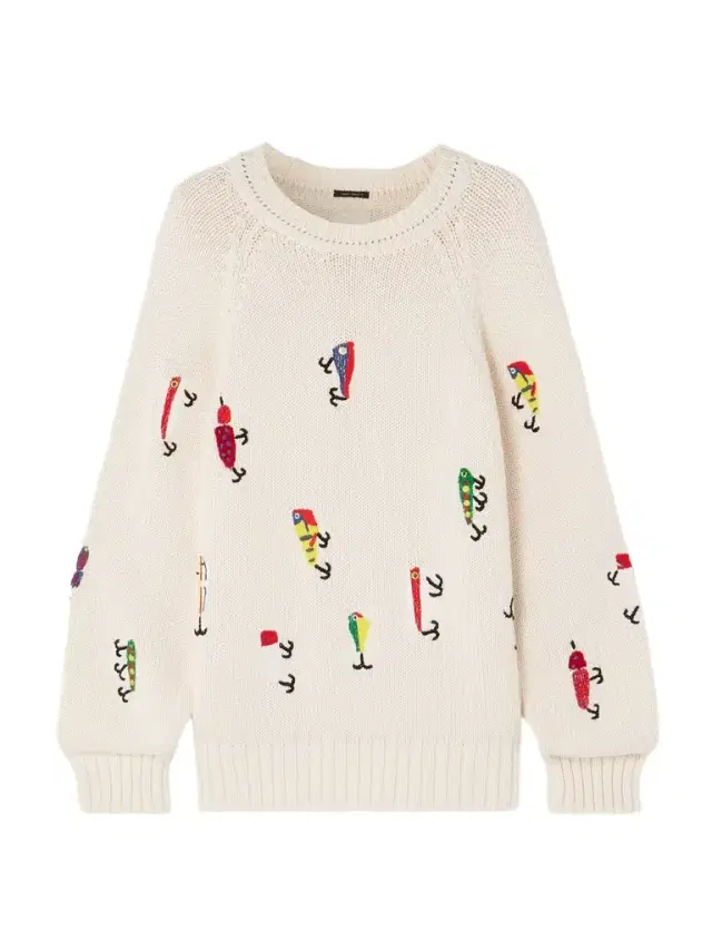 Mother The Raglan Embroidered Cotton Sweater