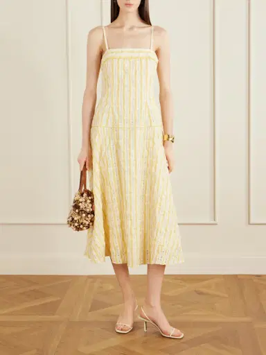 Rosie Assoulin Drop Me A Note Striped Seersucker Midi Dress | Thumbnail 2 Rosie Assoulin Drop Me A Note Striped Seersucker Midi Dress | Thumbnail 2
