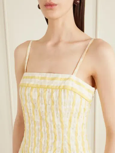 Rosie Assoulin Drop Me A Note Striped Seersucker Midi Dress | Thumbnail 4 Rosie Assoulin Drop Me A Note Striped Seersucker Midi Dress | Thumbnail 4