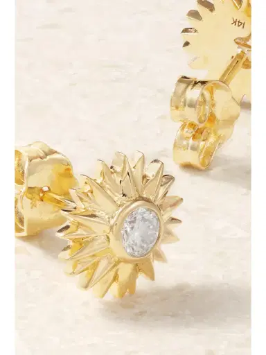 Sydney Evan Sunburst 14-karat Gold Diamond Earrings | Thumbnail 3 Sydney Evan Sunburst 14-karat Gold Diamond Earrings | Thumbnail 3