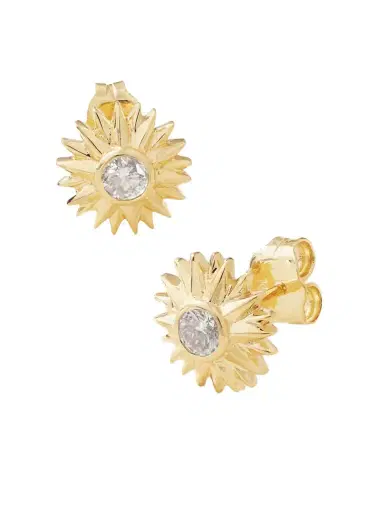 Sydney Evan Sunburst 14-karat Gold Diamond Earrings | Thumbnail 1 Sydney Evan Sunburst 14-karat Gold Diamond Earrings | Thumbnail 1