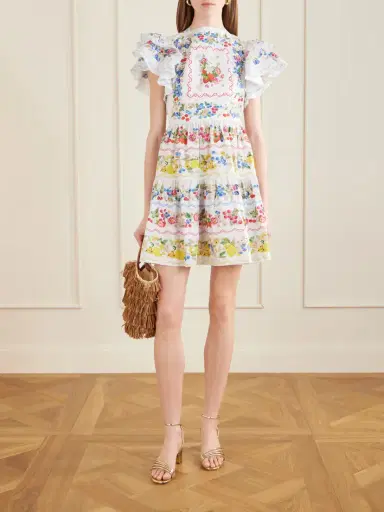 Mary Katrantzou Margarita Ruffled Floral-print Cotton-poplin Mini Dress | Thumbnail 2 Mary Katrantzou Margarita Ruffled Floral-print Cotton-poplin Mini Dress | Thumbnail 2