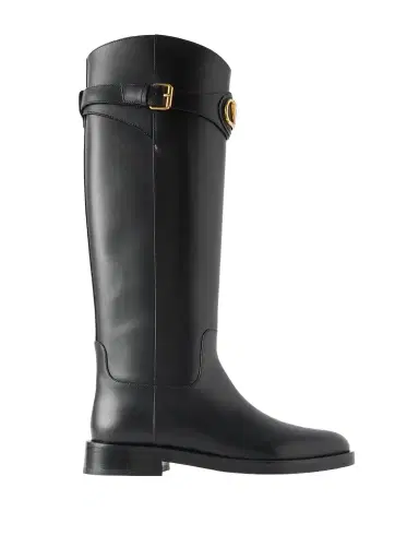 Valentino Garavani Vlogo Leather Knee Boots | Thumbnail 1