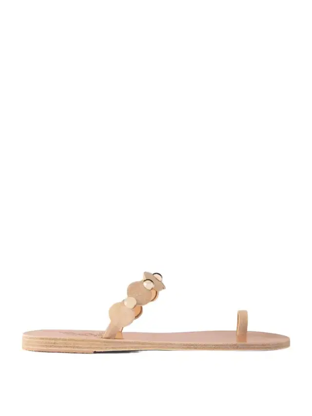 Ancient Greek Sandals Dirki Studded Metallic Leather Sandals