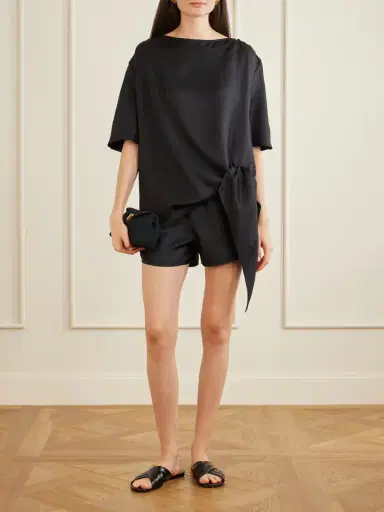 Loulou de Saison Cabo Silk Shorts | Thumbnail 2 Loulou de Saison Cabo Silk Shorts | Thumbnail 2
