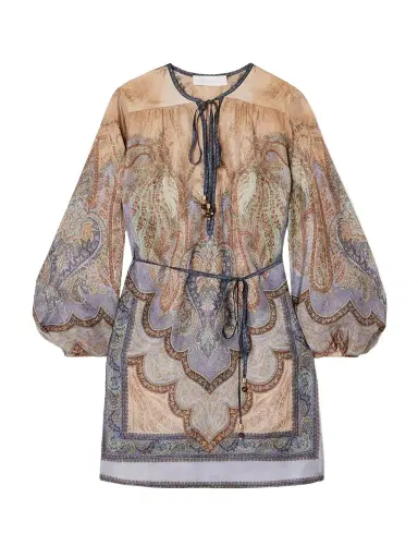 Zimmermann Wanderlust Belted Printed Silk Tunic | Thumbnail 1