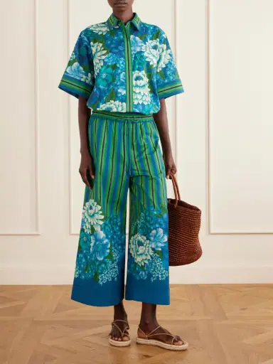 ALÉMAIS Margo Striped Floral-print Organic Cotton-voile Shirt | Thumbnail 2
