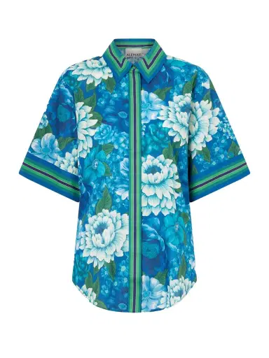 ALÉMAIS Margo Striped Floral-print Organic Cotton-voile Shirt | Thumbnail 1
