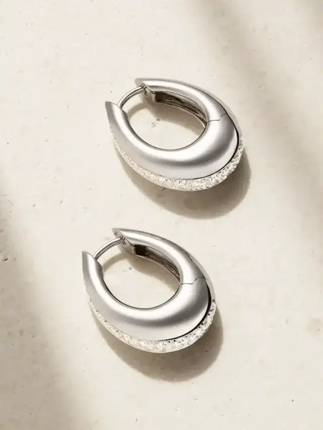 Ananya Chakra Icon 18-karat White Gold Diamond Hoop Earrings