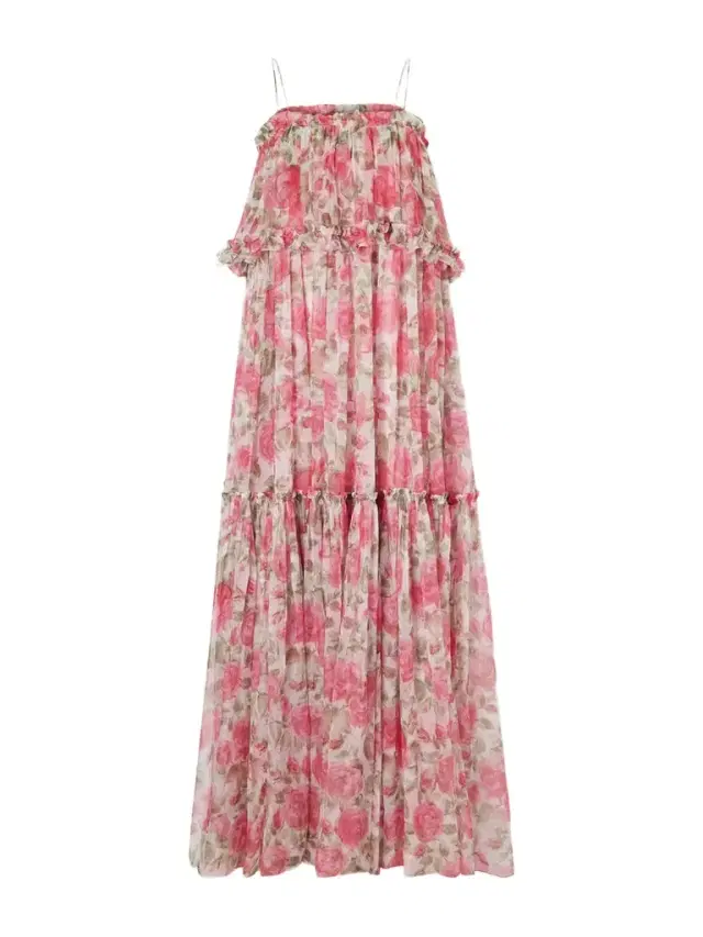 Floral-print Ruffled Silk-chiffon Maxi Dress