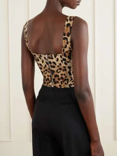 Dolce & Gabbana Cropped Leopard-print Stretch-canvas Bustier Top | Thumbnail 3 Dolce & Gabbana Cropped Leopard-print Stretch-canvas Bustier Top | Thumbnail 3