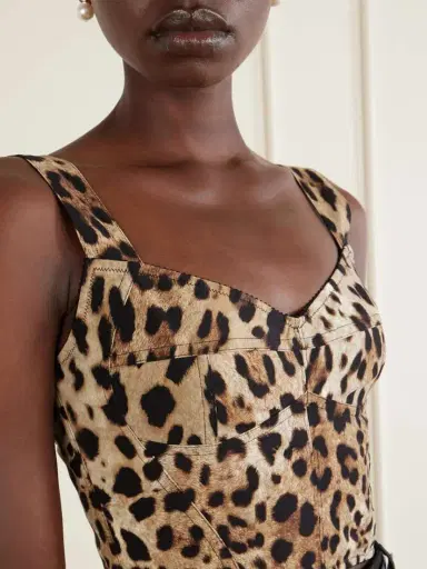 Dolce & Gabbana Cropped Leopard-print Stretch-canvas Bustier Top | Thumbnail 4 Dolce & Gabbana Cropped Leopard-print Stretch-canvas Bustier Top | Thumbnail 4