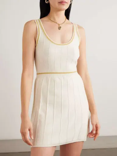 Eres Elite Striped Ribbed Wool And Cashmere-blend Mini Dress | Thumbnail 3 Eres Elite Striped Ribbed Wool And Cashmere-blend Mini Dress | Thumbnail 3