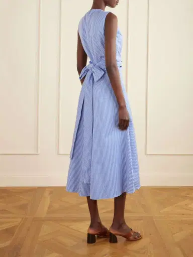Altuzarra Penny Striped Gathered Cotton Midi Dress | Thumbnail 3