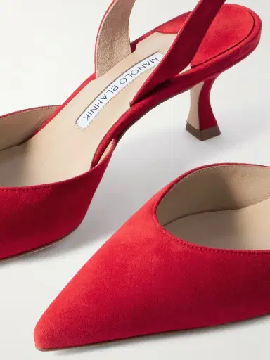 Manolo Blahnik Carolyne 50 Suede Slingback Pumps | Thumbnail 4 Manolo Blahnik Carolyne 50 Suede Slingback Pumps | Thumbnail 4