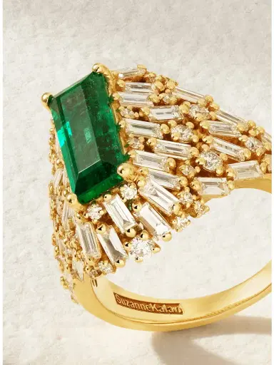 Suzanne Kalan 18-karat Gold, Diamond And Emerald Ring | Thumbnail 4