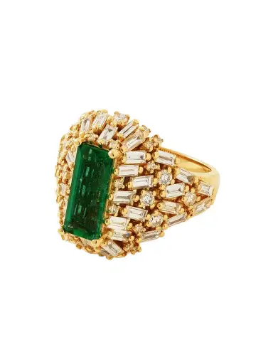 Suzanne Kalan 18-karat Gold, Diamond And Emerald Ring | Thumbnail 1