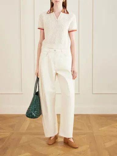ESCVDO Lauri Crocheted Cotton Polo Shirt | Thumbnail 2 ESCVDO Lauri Crocheted Cotton Polo Shirt | Thumbnail 2
