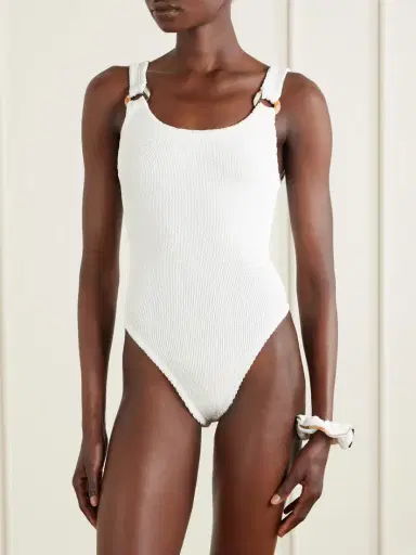 Burberry + Hunza G Domino Original Crinkle™ Swimsuit | Thumbnail 2 Burberry + Hunza G Domino Original Crinkle™ Swimsuit | Thumbnail 2