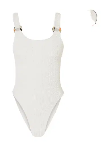 Burberry + Hunza G Domino Original Crinkle™ Swimsuit | Thumbnail 1 Burberry + Hunza G Domino Original Crinkle™ Swimsuit | Thumbnail 1