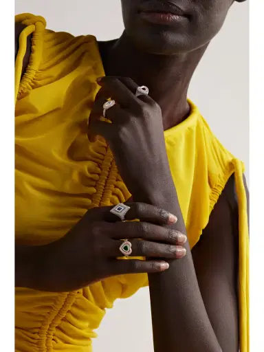 Kamyen 18-karat Gold, Diamond And Enamel Ring | Thumbnail 5