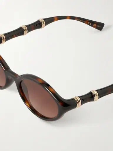 Gucci Eyewear Bamboo Round-frame Acetate Sunglasses | Thumbnail 4