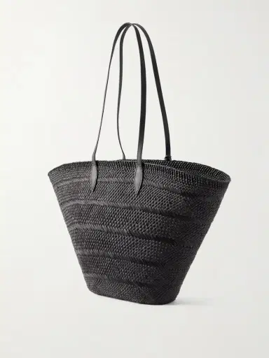 Hunting Season Market Leather-trimmed Woven Iraca Tote | Thumbnail 4
