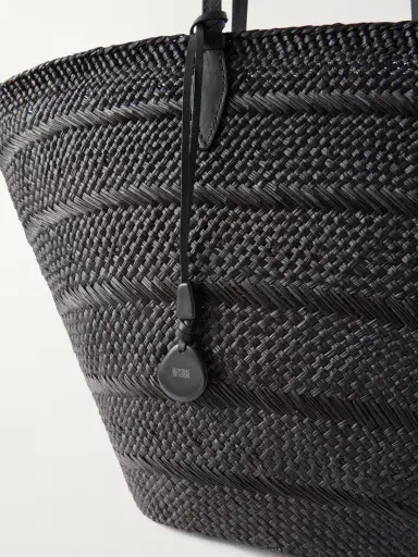Hunting Season Market Leather-trimmed Woven Iraca Tote | Thumbnail 5