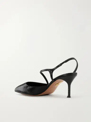 Aquazzura Dynasty 65 Snake-effect Leather Slingback Pumps | Thumbnail 3