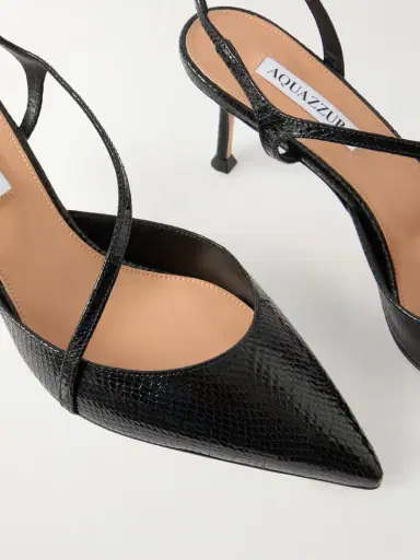 Aquazzura Dynasty 65 Snake-effect Leather Slingback Pumps | Thumbnail 5