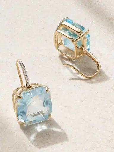 Mateo 14-karat Gold, Topaz And Diamond Earrings | Thumbnail 3