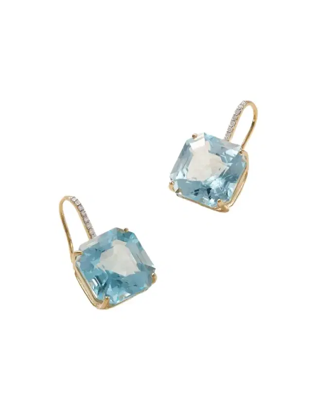 Mateo 14-karat Gold, Topaz And Diamond Earrings