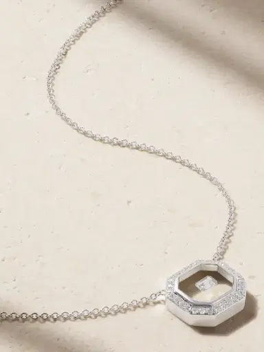 Nikos Koulis Universe 18-karat White Gold, Diamond And Enamel Necklace | Thumbnail 1 Nikos Koulis Universe 18-karat White Gold, Diamond And Enamel Necklace | Thumbnail 1