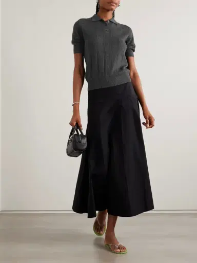 Lisa Yang Cristine Pointelle-knit Cotton And Cashmere-blend Polo Shirt | Thumbnail 2 Lisa Yang Cristine Pointelle-knit Cotton And Cashmere-blend Polo Shirt | Thumbnail 2