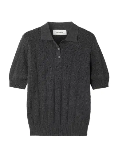 Lisa Yang Cristine Pointelle-knit Cotton And Cashmere-blend Polo Shirt | Thumbnail 1 Lisa Yang Cristine Pointelle-knit Cotton And Cashmere-blend Polo Shirt | Thumbnail 1