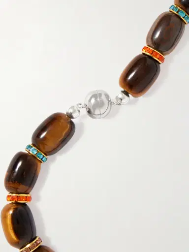 Julietta Donna Gold-tone Tiger's Eye And Crystal Necklace | Thumbnail 3 Julietta Donna Gold-tone Tiger's Eye And Crystal Necklace | Thumbnail 3
