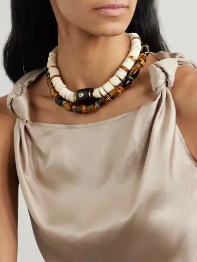 Julietta Donna Gold-tone Tiger's Eye And Crystal Necklace | Thumbnail 5 Julietta Donna Gold-tone Tiger's Eye And Crystal Necklace | Thumbnail 5