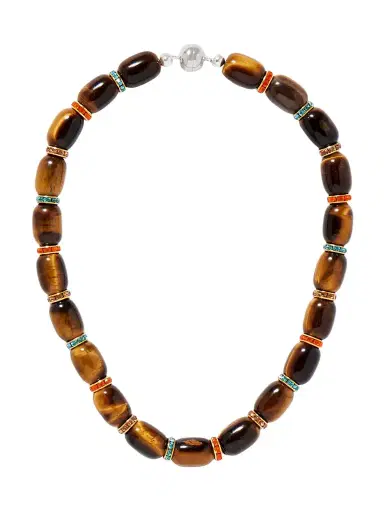 Julietta Donna Gold-tone Tiger's Eye And Crystal Necklace | Thumbnail 1 Julietta Donna Gold-tone Tiger's Eye And Crystal Necklace | Thumbnail 1
