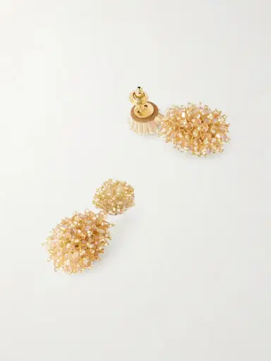 Oscar de la Renta Beaded Gold-tone Earrings | Thumbnail 3 Oscar de la Renta Beaded Gold-tone Earrings | Thumbnail 3