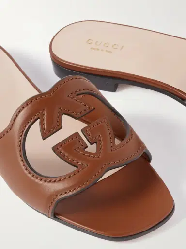 Gucci Cutout Leather Slides | Thumbnail 4 Gucci Cutout Leather Slides | Thumbnail 4