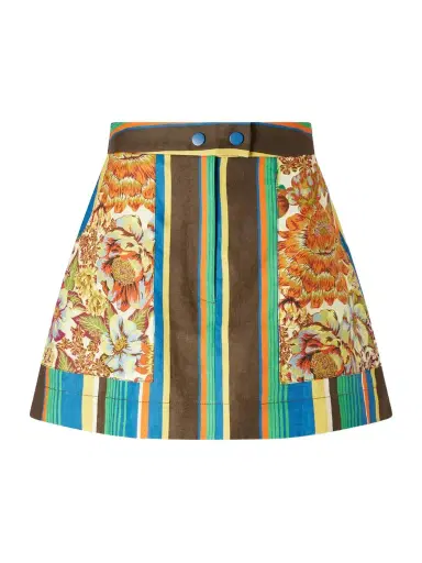 ALÉMAIS Striped Cotton Mini Skirt | Thumbnail 1 ALÉMAIS Striped Cotton Mini Skirt | Thumbnail 1