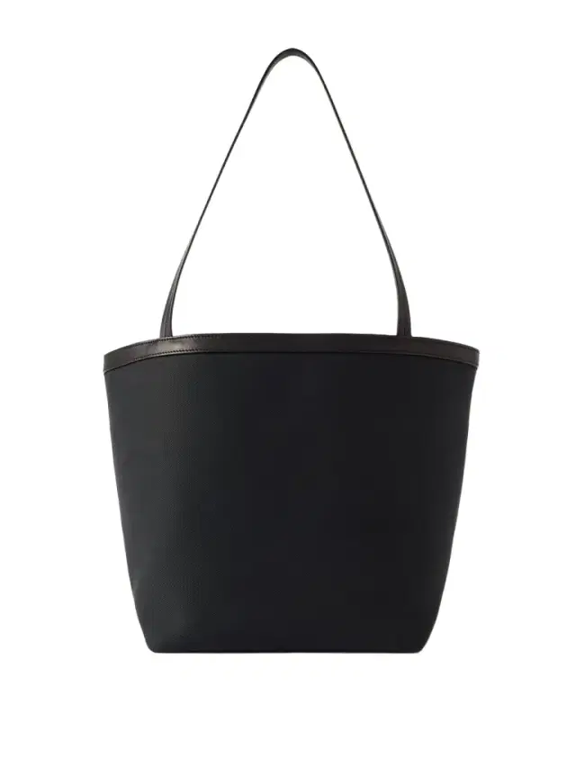 Park Reversible Leather-trimmed Twill Tote