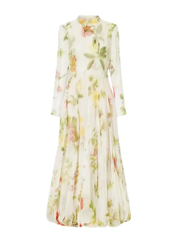 Chiné Dominican Floral-print Silk-chiffon Gown