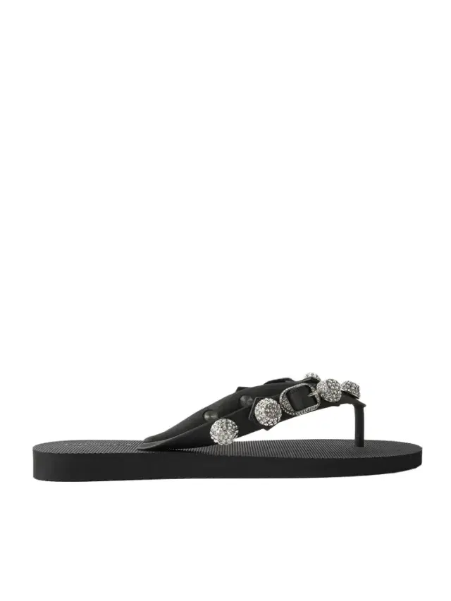Cagole Embellished Rubber Flip Flops