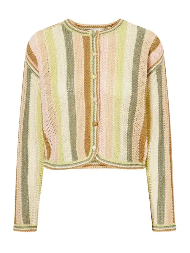 Zimmermann Striped Crocheted Cotton Cardigan