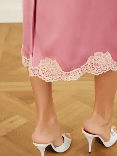 Valentino Garavani Lace-trimmed Cady Midi Skirt | Thumbnail 5 Valentino Garavani Lace-trimmed Cady Midi Skirt | Thumbnail 5