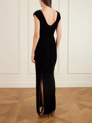 COLLEEN ALLEN Shirred Cotton-velvet Gown | Thumbnail 4