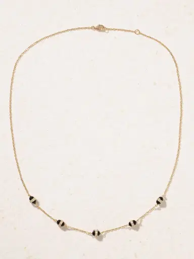 L’Atelier Nawbar Atoms 18-karat Gold, Enamel And Diamond Necklace | Thumbnail 4