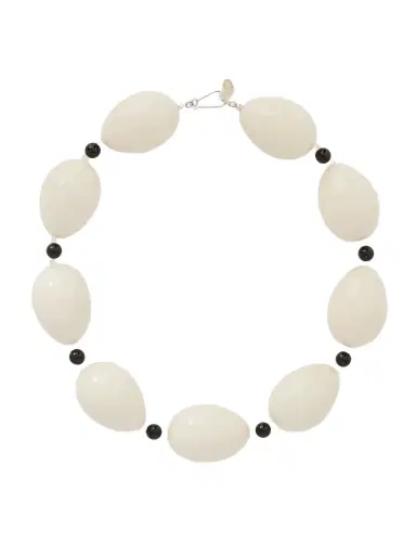 Gohar World Host Egg Silver, Porcelain And Quartz Necklace | Thumbnail 1 Gohar World Host Egg Silver, Porcelain And Quartz Necklace | Thumbnail 1